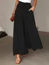 Pantalons Plain Toutes Les Saisons Décontracté Polyester Micro-élasticité Quotidien Standard Long Régulier pour Femmes