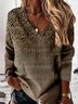 Sweat-shirts Décontracté Ethnique Automne Léger Micro-élasticité Quotidien Ample Régulier Droit pour Femmes