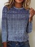 T-shirt Femmes Décontracté Ethnique Automne Quotidien Ample Jersey Meilleure vente Manches Longues Droit