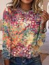 T-Chemise Femmes Décontracté Abstrait Automne Micro-Élasticité Quotidien Jersey Meilleure vente Col Rond Régulier