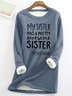 Sweat-shirts Femmes Printemps / Automne Simple Lettres de texte Poids lourd Micro-élasticité Ample Manches Longues Col Rond Droit