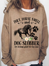 Sweat-shirts Femmes Imprimé d'Animal Printemps / Automne Simple Micro-élasticité Quotidien Ample Manches Longues Régulier Droit