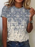 T-shirts Décontracté Ethnique Été Jersey Meilleure vente Manches Courtes Col Rond Régulier Élasticité moyenne pour Femmes