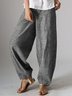 Naturel Décontracté Plain Lin Pantalons