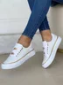 Chaussures de skate Femmes Décontracté Plain Toutes Les Saisons Chaîne Portable PU de Grande Taille à Lacets Chaussures de skate