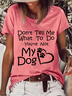 T-shirts Femmes Décontracté Été Chien Micro-élasticité Quotidien Ample Manches Courtes en Mélangé de Coton Régulier