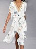 Robes Décontracté Floral Été Naturel Léger Aucune élasticité Ample Manches Courtes RS pour Femmes