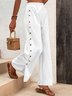 Pantalons Femmes Décontracté Plain Toutes Les Saisons Coton Aucune élasticité Pantalon droit Régulier CC Mini