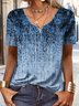 T-shirts Femmes Décontracté Ethnique Été Jersey Meilleure vente Manches Courtes Régulier Droit RS