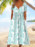 de Grande Taille Décontracté Floral Manches Courtes Robes