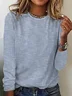 T-shirts Rayé Décontracté Printemps / Automne Jersey Manches Longues Col Rond Régulier Droit T.-N.-L. pour Femmes