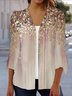 Kimono Décontracté Abstrait Printemps / Automne Naturel Quotidien Droit Élasticité moyenne Col de Chemise AA pour Femmes