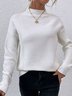 Sweat-shirts Femmes Décontracté Plain Printemps / Automne Poids lourd Micro-élasticité Quotidien Ample Col Roulé Droit
