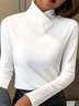 T-shirts Femmes Décontracté Plain Printemps / Automne Polyester Aucune élasticité Quotidien Manches Longues Droit Régulier