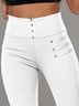 Pantalons Femmes Décontracté Plain Toutes Les Saisons Polyester Naturel Micro-élasticité Pantalon coupe slim Long Droit