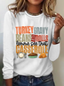 Chemises Printemps / Automne Simple Lettres de texte Léger Micro-élasticité Quotidien Coupe Régulière Manches Longues Régulier pour Femmes