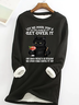 Sweat-shirts Décontracté Hiver Père Noël Micro-élasticité Quotidien Coupe Régulière Col Rond en Mélangé de Coton Droit pour Femmes