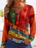 Chemises Décontracté Abstrait Printemps / Automne Polyester Micro-élasticité Meilleure vente Entaillé Régulier Régulier pour Femmes