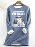 Sweat-shirts Femmes Décontracté Hiver Chat Micro-élasticité Coupe Régulière Manches Longues en Mélangé de Coton Régulier en Toison