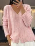 Cardigans Décontracté Plain Hiver Brillant Poids lourd Fête Manches Longues Laine/Tricot Mi-long pour Femmes