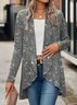 Micro-élasticité Cache-cœur Manches Longues Régulier Plain Blouson pour Femmes