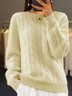 Pulls Décontracté Plain Hiver Acrylique Poids lourd Quotidien Manches Longues Col Rond Droit pour Femmes