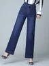 Jeans Décontracté Plain Printemps / Automne Naturel Pantalons à Jambe Large Toile de Jean Long Droit Régulier pour Femmes