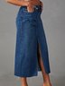 Jupes Décontracté Plain Printemps / Automne Naturel Aucune élasticité Quotidien Ample Maxi Trapèze pour Femmes