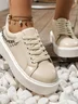 Chaussures Décontractées Femmes Décontracté Plain Toutes Les Saisons Brillant Bout Rond PU PU Caoutchouc à Lacets