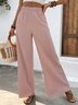 Pantalons Décontracté Plain Printemps / Automne Polyester Micro-élasticité Quotidien Cordon de Serrage Long Droit pour Femmes