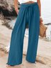 Pantalons Décontracté Plain Printemps / Automne Polyester Naturel Aucune élasticité Quotidien Ample Droit pour Femmes