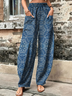 Pantalons Décontracté Ethnique Printemps / Automne Naturel Aucune élasticité Quotidien Ample Pantalons Harem Droit pour Femmes