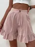 Shorts Décontracté Plain Été Coton Aucune élasticité Quotidien Coupe Régulière Droit Régulier pour Femmes