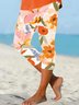 Pantalons De Yoga Femmes Décontracté Floral Été Coton Naturel à Haute Élasticité Quotidien Legging S-Ligne