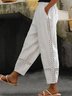 Pantalons Femmes Décontracté Plain Printemps / Automne en Lin Quotidien Ample Dentelle Taille Moyenne Régulier
