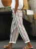 Pantalons Femmes Rayé Décontracté Printemps / Automne Aucune élasticité Quotidien Ample Taille Élastique Long Régulier