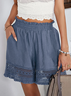 Shorts Femmes Décontracté Plain Été Polyester Évidé Aucune élasticité Quotidien Ample Droit