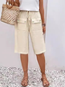 Pantalons Femmes Décontracté Plain Été Aucune élasticité Quotidien Ample Taille Moyenne Pantalon droit Régulier