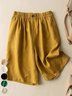 Shorts Décontracté Plain Été Coton Aucune élasticité Quotidien Ample Shorts Poche Couture pour Femmes