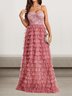 Femmes Plain Rose poussiéreux Col V Confortable Robe Maxi Sexy