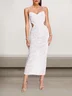 Femmes Plain Blanc Col V Confortable Robe Maxi Sexy