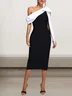 Femmes Plain Noir Sans Bretelles Confortable Robe Maxi Sexy