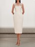 Femmes Floral Blanc Cassé à Bretelles Confortable Robe Mi-Longue Sexy