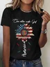 T-shirts Femmes Décontracté Été Le jour de l'indépendance (Drapeau) Manches Courtes Régulier Régulier Le jour de l'indépendance Élasticité moyenne Oui