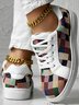 Chaussures de skate Décontracté Toutes Les Saisons Bloc de Couleur Quotidien à Enfiler à Talon Plat Bout Rond Toile Caoutchouc pour Femmes