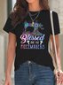 T-shirts Décontracté Été Imprimé de Lettre Motif Quotidien Ample Manches Courtes Col Rond Régulier Droit pour Femmes