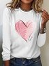 T-shirts Femmes Décontracté Printemps / Automne Coeur/cordé Quotidien Ample Régulier Droit Régulier Élasticité moyenne
