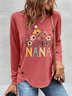 T-shirts Femmes Décontracté Floral Printemps / Automne Quotidien Meilleure vente Manches Longues en Mélangé de Coton Irrégulier Artisanat Droit