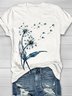 T-shirts Décontracté Été Pissenlit Quotidien Manches Courtes Droit Régulier Élasticité moyenne Oui pour Femmes