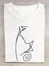 T-shirts Décontracté Abstrait Été Quotidien Ample Col Rond Régulier Régulier Oui pour Femmes